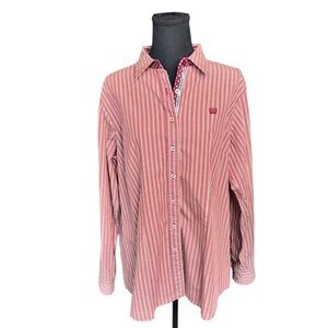 Cinch Coral Red Striped Western Button Down Shirt Preppy Old Money Rodeo XXL D16